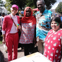 Out and about at the Riverside Festival Alicia, Huda, husband and Sayeeda  2019